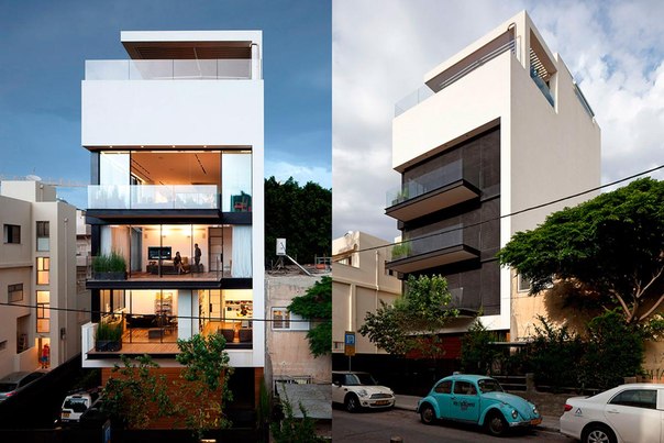 Архитектурная студия Pitsou Kedem выполнила дизайн городского частного дома в Тель-Авиве. Проект имеет вертикальную пятиэтажную планировку, просторный бассейн и выполнен в чистом элегантном современном стиле.