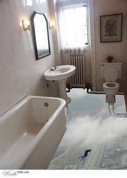 Ванная комната в доме художника иллюзиониста.