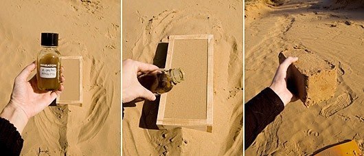 Профессор архитектуры американского университета Sharjah в Абу-Даби, Krieg Dosier, изобрел способ изготовления некого подобия кирпича из песка и без применения печи. Это исключит выбросы в атмосферу продуктов горения, при производстве стройматериала. Специально выведенные бактерии смешиваются с песком и в течении недели цементируют форму. Так же технология может использоваться в варианте 3D принтера.