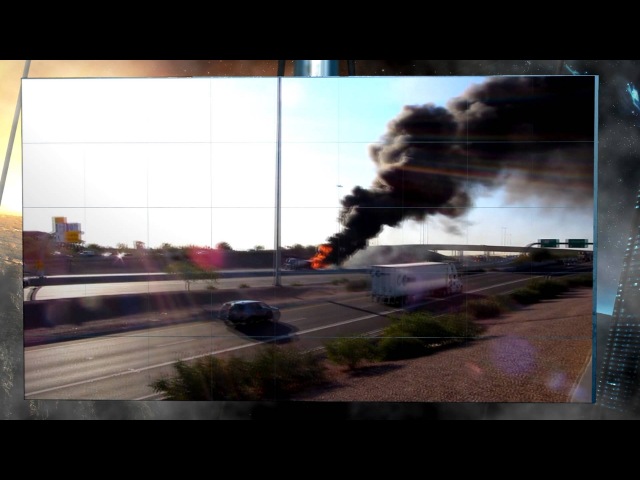 Возгорание автоцистерны на шоссе Interstate 10, рядом с г. Финикс, штат Аризона, США