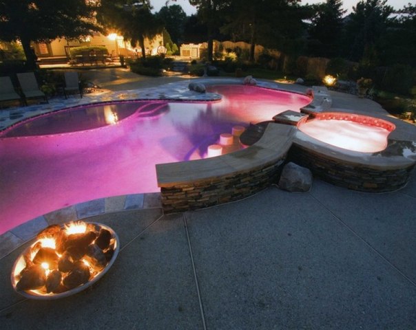 Светодиодное #освещение в бассейне.