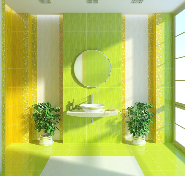 #Ванная в зеленом цвете