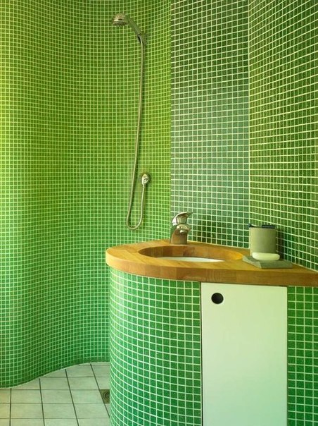 #Ванная в зеленом цвете