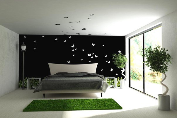Идея декора комнаты с бабочками