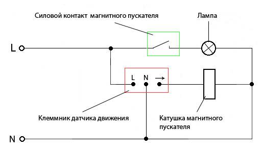 Схема подключения датчика движения