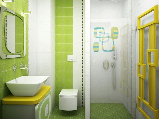Варианты дизайна для небольших ванных комнат.