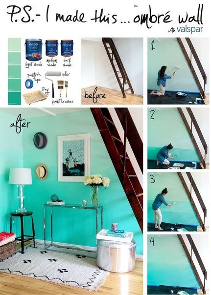 Как сделать плавный переход цвета при покраске стен