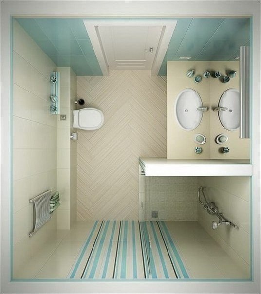 9 интересных идей дизайна маленькой ванной комнаты.