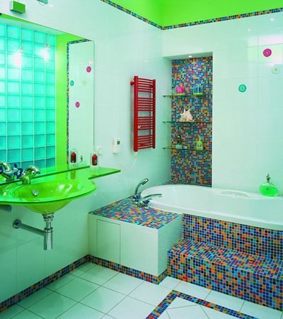 Идея использования мозаики в ванной