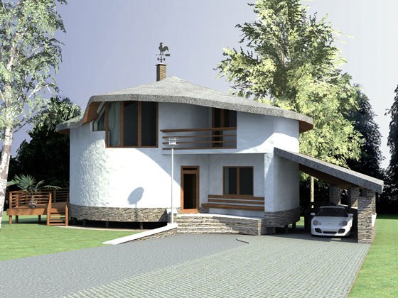 Энергоэффективный экологичный жилой дом со стенами из блоков соломы