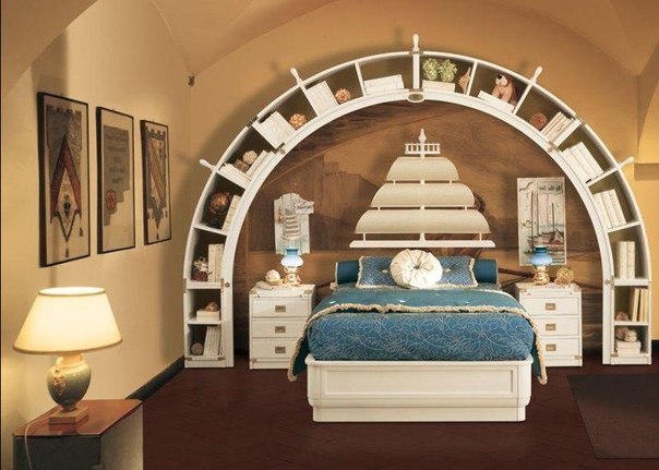 Морской дизайн спальни