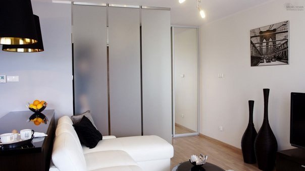 Дизайн интерьера маленькой однокомнатной квартиры. Общая площадь 34 кв.м.