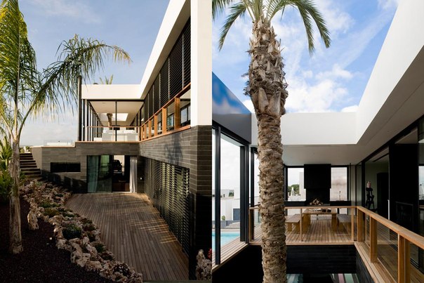 Архитектурная студия выполнила дизайн современного одноэтажного частного дома на крутом склоне в Валенсии, Испания.