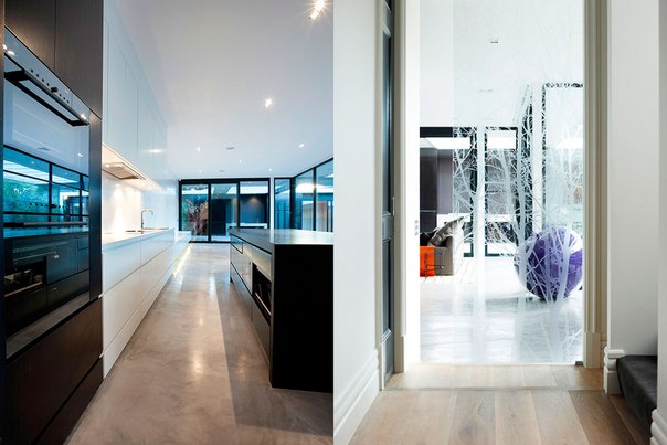 Архитектурная студия Canny выполнила ре-дизайн частного дома в Кью, пригороде Мельбурна, Австралия. Интерьер выполнен в белом с яркими красочными аксессуарами.