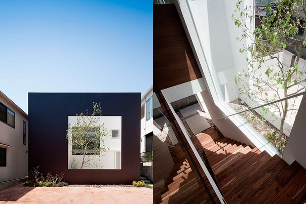 Архитектурная студия UID выполнила дизайн современного частного дома Frame с небольшим двориком в городе Хиросима, Япония. Несмотря на скромный внешний вид, дом имеет просторную открытую планировку с дизайном в бело-коричневой гамме.