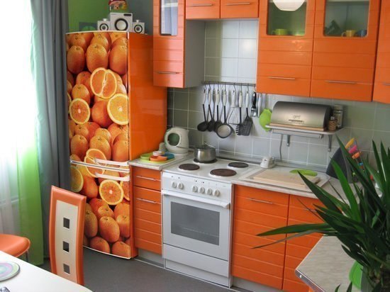 Кухня с оранжевы настроением