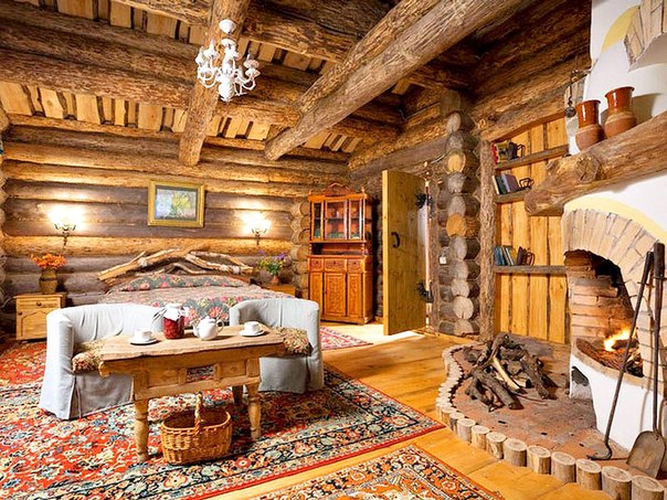 Интерьеры деревянных домов.