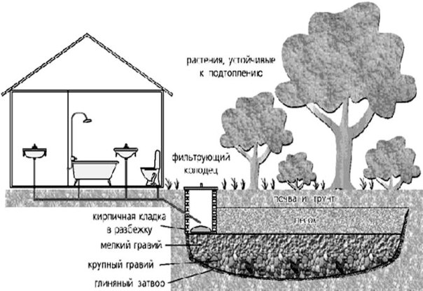 Система утилизации сточных вод и жидких бытовых стоков