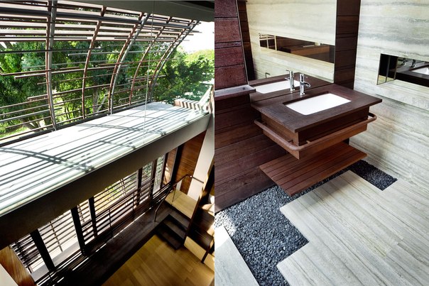 Архитектурная студия WOHA выполнила дизайн частного дома для большой семьи в Сингапуре.